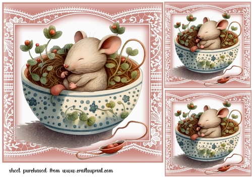3 The sleepy mouse card fronts/toppers