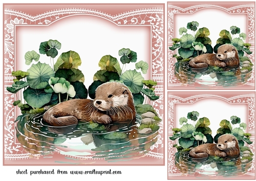 3 The sleepy otter card fronts/toppers