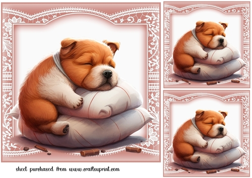 3 The sleepy puppy card fronts/toppers