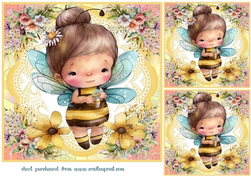 3 Baby bee card fronts/toppers 4