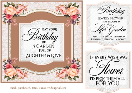  Floral sentiment card front with changeable sentiments 1