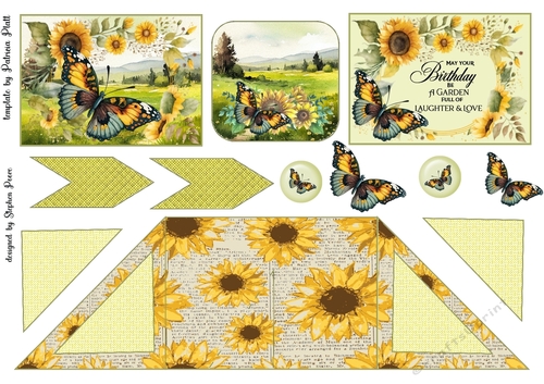 Sunflower butterfly criss cross card