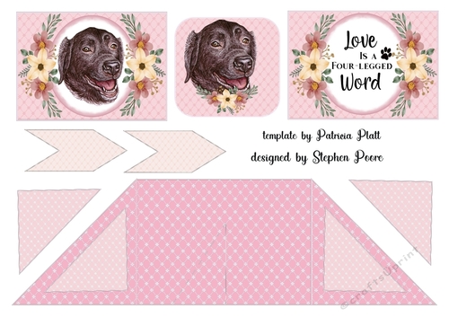 Pink floral dog criss cross card 3