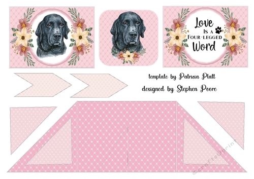 Pink floral dog criss cross card 4