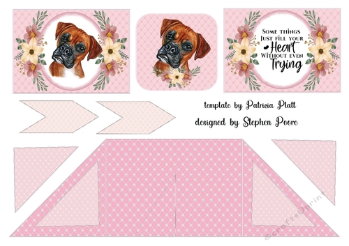 Pink floral dog criss cross card 5