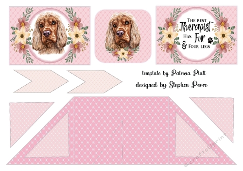 Pink floral dog criss cross card 6