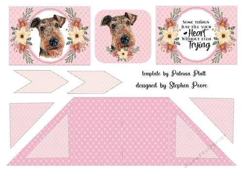 Pink floral dog criss cross card 7