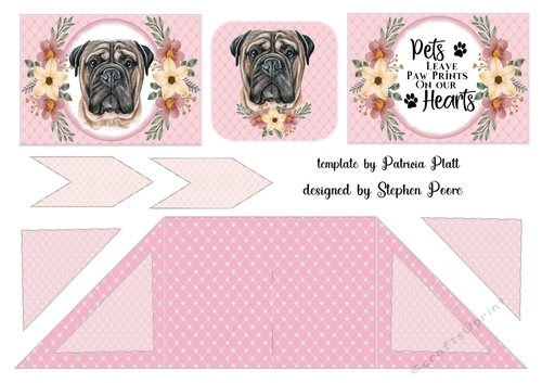 Pink floral dog criss cross card 13
