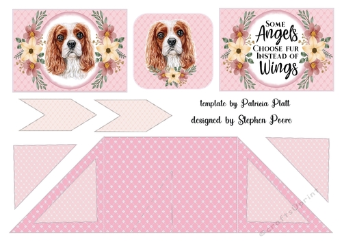 Pink floral dog criss cross card 18