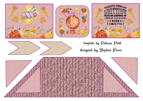 Knitting themed criss cross card