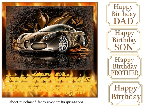 This cars on fire Birthday card front 2