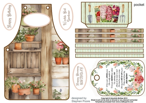 Gardening themed Apron topper