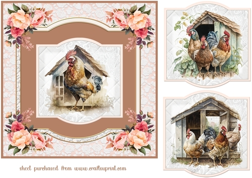 Floral chickens with changeable toppers 1 