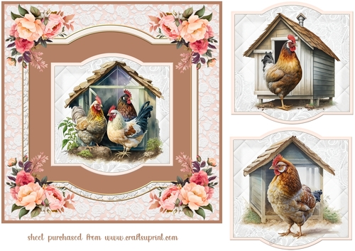 Floral chickens with changeable toppers 2