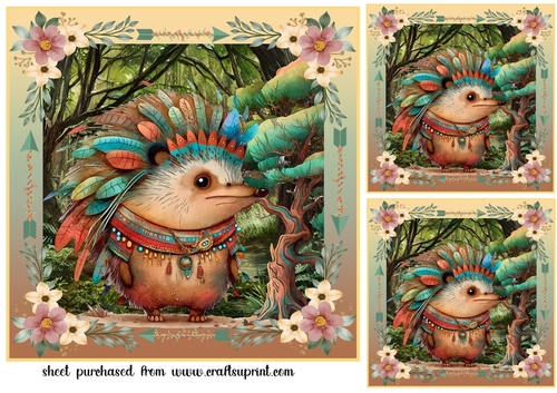 3 Tribal animal card fronts/toppers 1