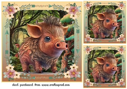 3 Tribal animal card fronts/toppers 5