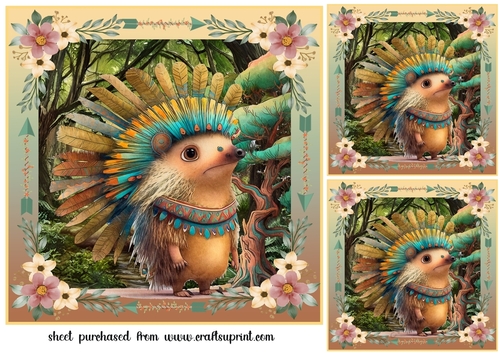 3 Tribal animal card fronts/toppers 7