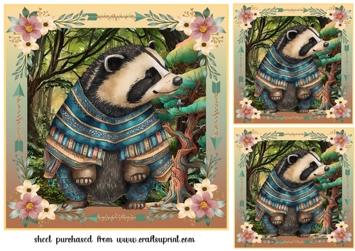 3 Tribal animal card fronts/toppers 8