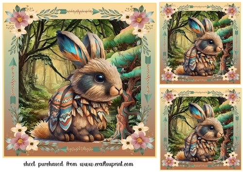 3 Tribal animal card fronts/toppers 10