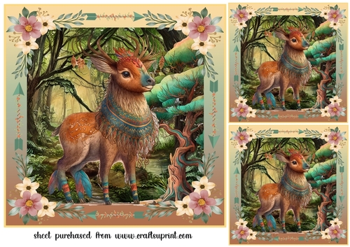 3 Tribal animal card fronts/toppers 11