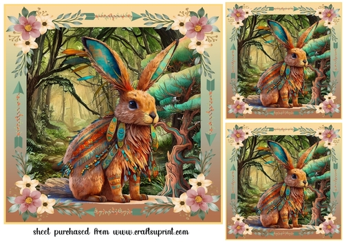 3 Tribal animal card fronts/toppers 12