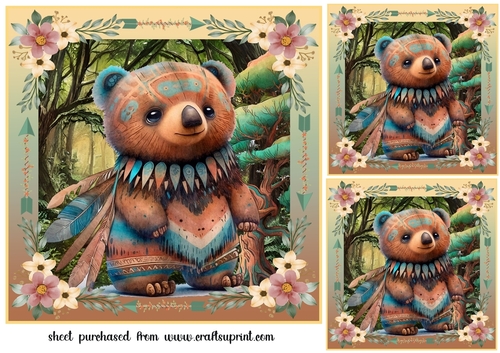 3 Tribal animal card fronts/toppers 14