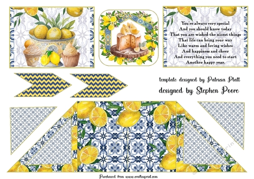 Lemon cake criss cross card