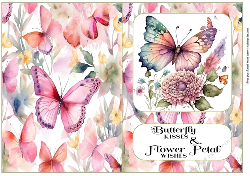 Pink butterfly kisses cut and fold card 1