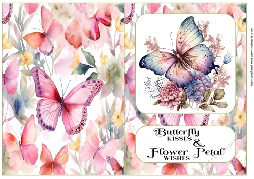 Pink butterfly kisses cut and fold card 2