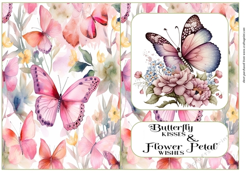 Pink butterfly kisses cut and fold card 3