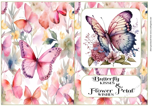 Pink butterfly kisses cut and fold card 4