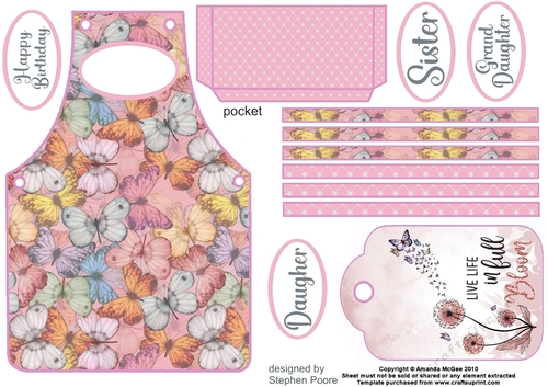 Live life in full bloom apron topper