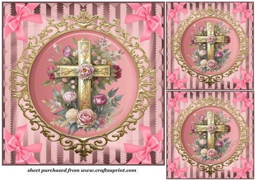 3 Floral cross card fronts/toppers 1