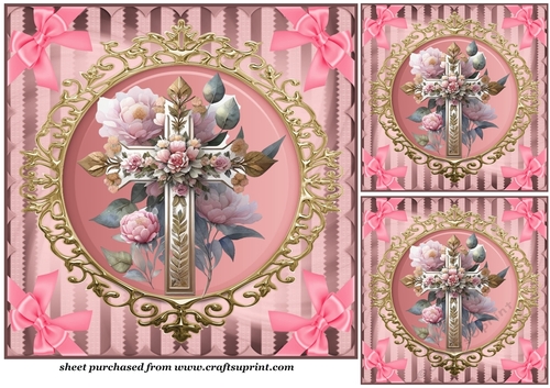 3 Floral cross card fronts/toppers 4