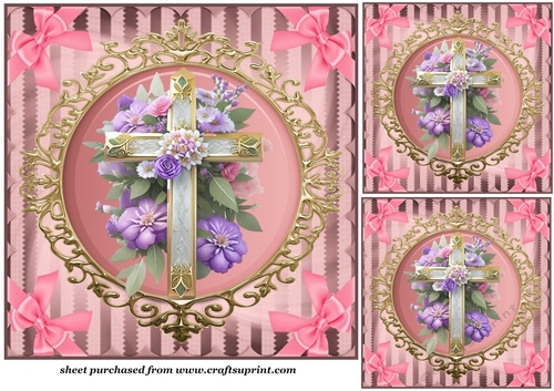 3 Floral cross card fronts/toppers 7