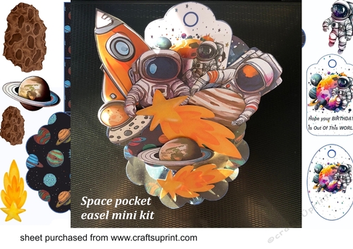 Space pocket easel card mini kit(larger bits for easier cutting)