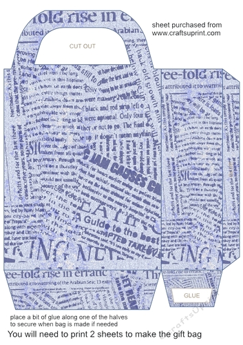 Blue denim word art gift bag 3