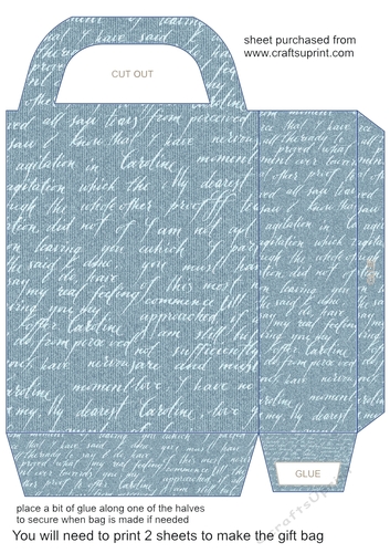 Blue denim word art gift bag 5