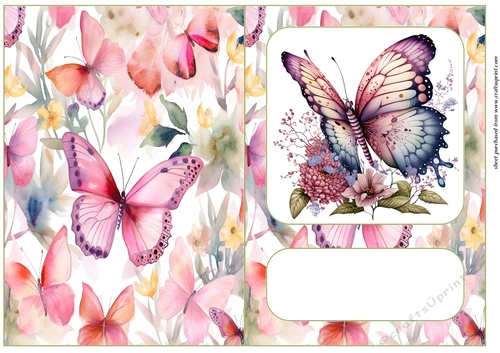 Pink butterflies cut and fold card 4