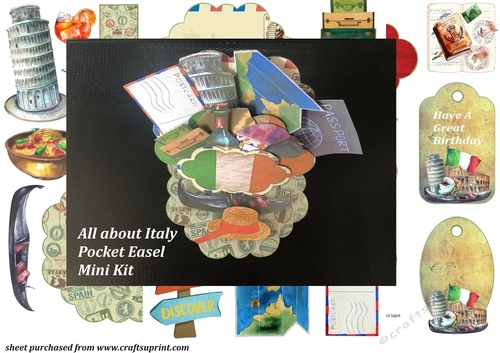 All about Italy pocket easel card mini kit(larger pieces for easier cutting)