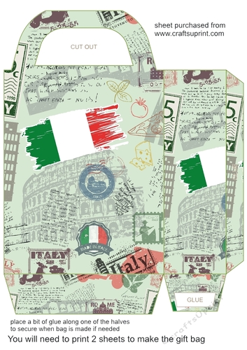 Italy themed gift bag
