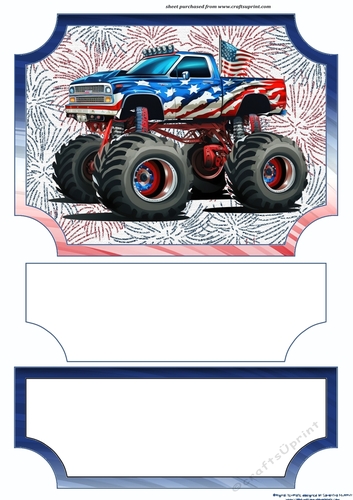 American Monster Truck easel topper with layered stopper(no base) 1