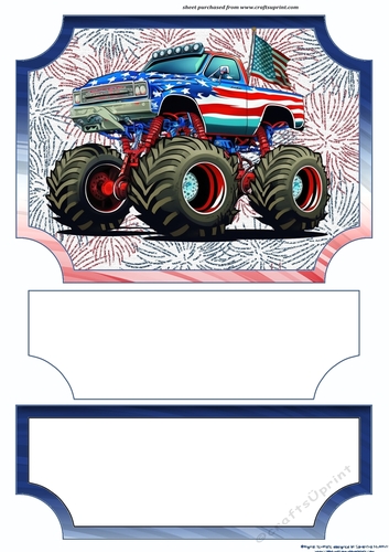 American Monster Truck easel topper with layered stopper(no base) 2