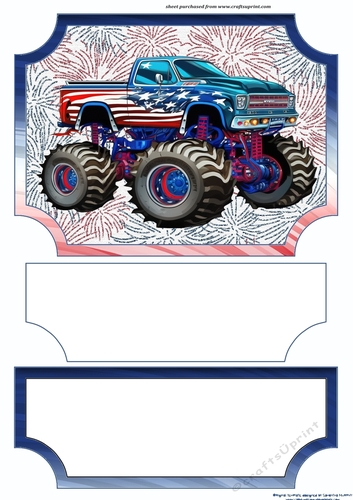 American Monster Truck easel topper with layered stopper(no base) 3
