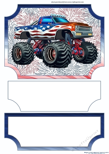 American Monster Truck easel topper with layered stopper(no base) 4