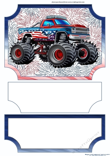 American Monster Truck easel topper with layered stopper(no base) 6