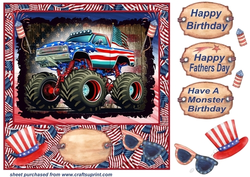 Monster truck card front 1
