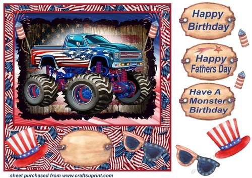 Monster truck card front 2