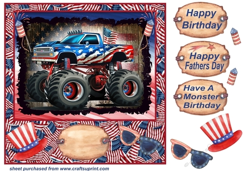 Monster truck card front 4