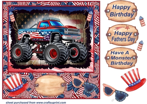 Monster truck card front 6